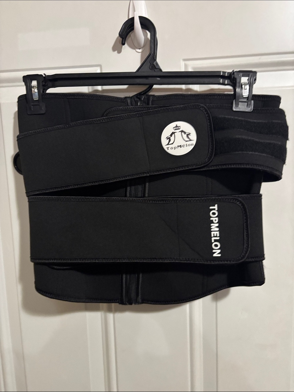 TOPMELON Black Waist Trainer with Adjustable Straps